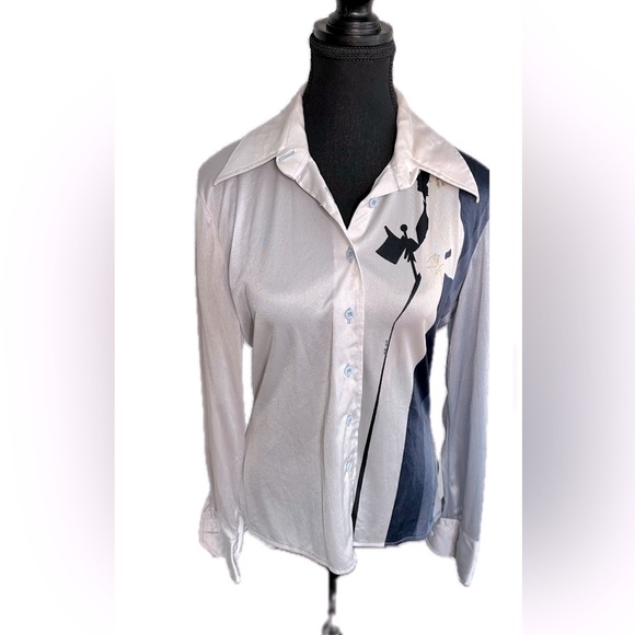 RARE Art Deco vintage 70s Nik Nik disco shirt - Picture 3 of 8